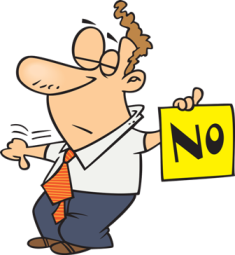 Man Saying No Holding A  Poster With Thumbs Down