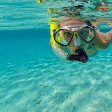 A Man Snorkelling