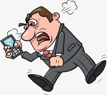 Angry Boss Holding His Mobile Phone