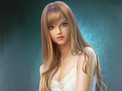 Beautiful Blond Young Woman With Long Hairs