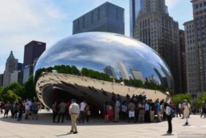 Cloud Gate Sculpure In Chicago